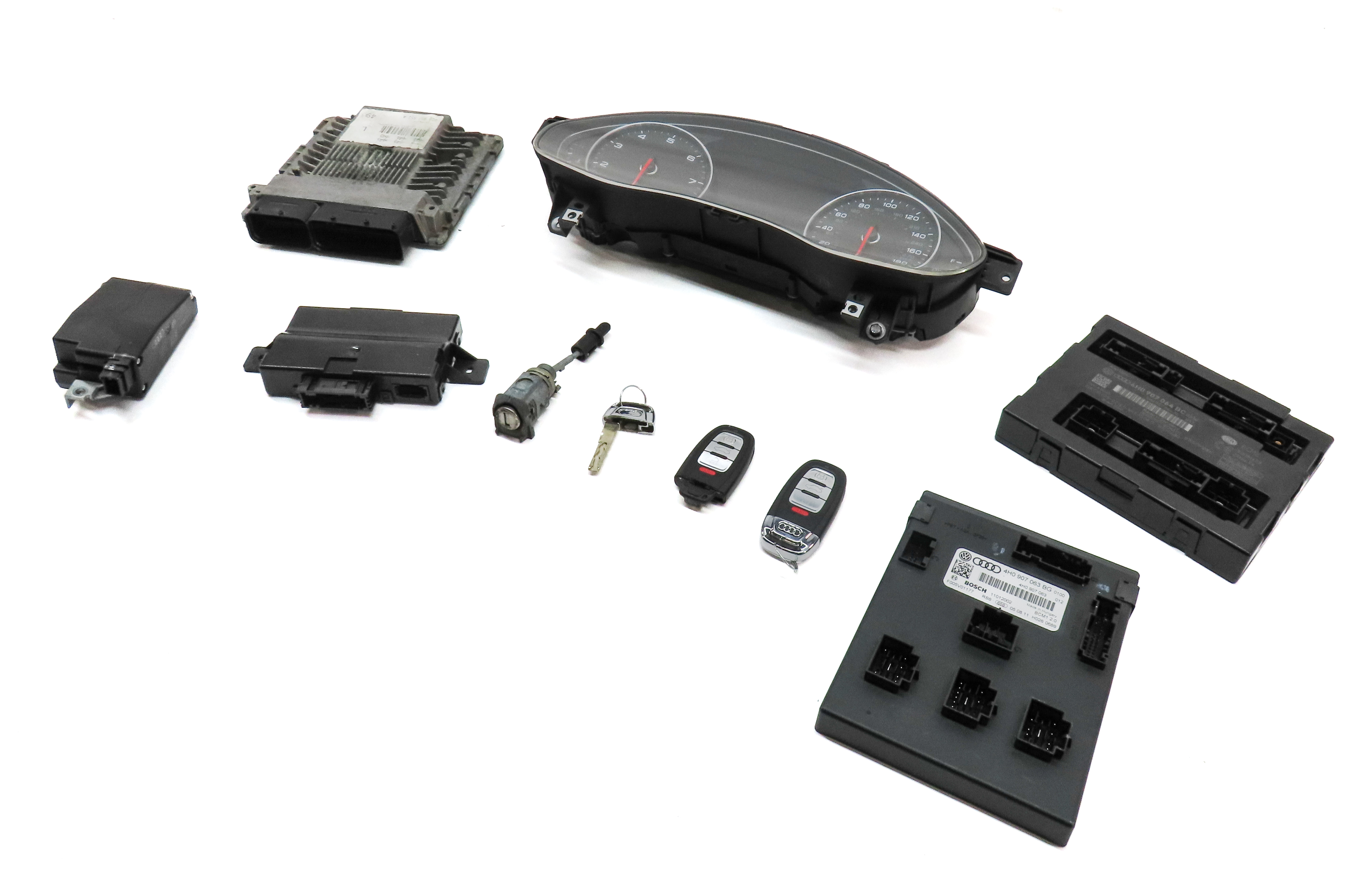 12 AUDI A6 A7 C7 3.0L CGXB SUPERCHARGED ENGINE IMMOBILIZER MODULE KEY SET (160k) — exact item pictured